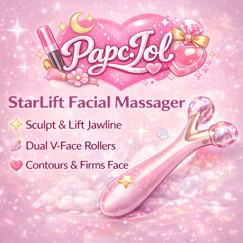 PapcJol™ StarLift Facial Massager – V-Shaped Face Sculpting Roller, Cute Star Accent Skin Firming Tool